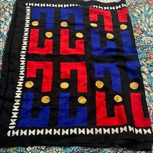 Mir Black Scarf with Colorful Accents